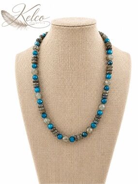 ✨  Labradorite & Blue Apatite Gemstone Necklace ✨